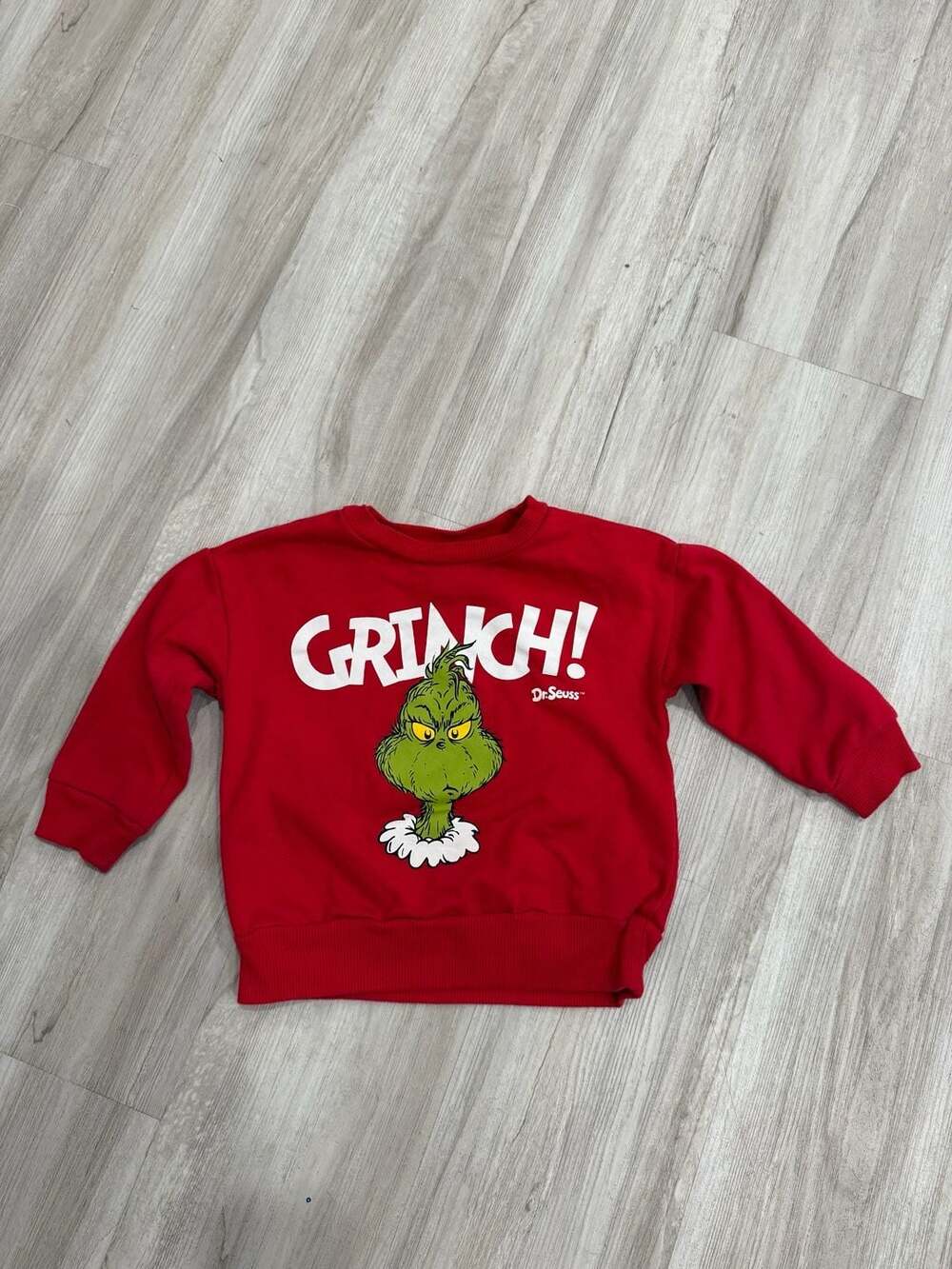 Dr. Seuss The Grinch Sweatshirt Size 3T Red Graphic Holiday Christmas Pullover